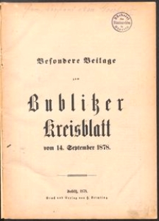 Kreisblatt für den Kreis Bublitz 1878