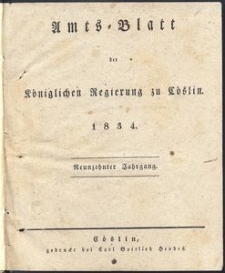 Amts-Blatt der Königlichen Regierung zu Cöslin 1834