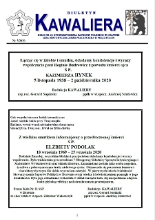 Kawaliera : biuletyn Koła, 2020, nr 3