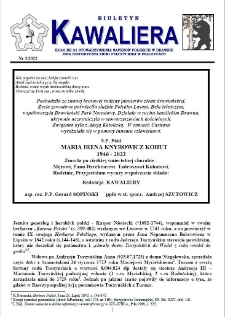 Kawaliera : biuletyn Koła nr 21, 2022, nr 3