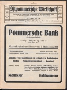 Ostpommersche Wirtschaft, Nummer 1