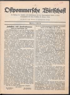Ostpommersche Wirtschaft, Marz 1934, [Nummer 2]