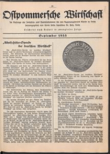 Ostpommersche Wirtschaft, September 1935, [Nummer 5]
