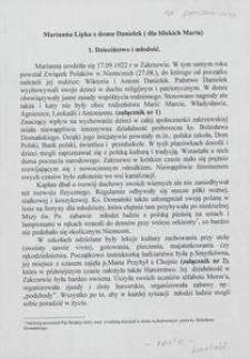 Marianna Lipka z domu Danielek ( dla bliskich Maria)