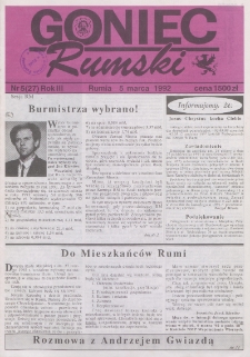 Goniec Rumski, 1992, nr 5