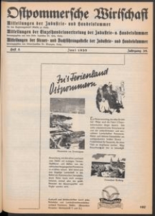 Ostpommersche Wirtschaft, Juni 1938, Heft 5