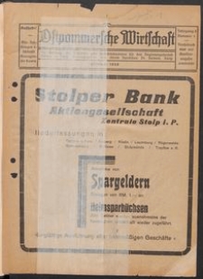 Ostpommersche Wirtschaft, Februar 1929, Nummer 1