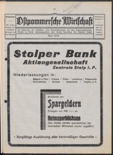 Ostpommersche Wirtschaft, Mai 1929, Nummer 3