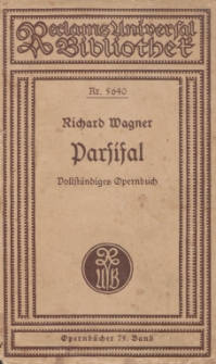 Libretto do opery Richarda Wagnera &ldquo;Parsifal&rdquo;