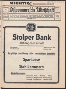 Ostpommersche Wirtschaft, Oktober 1930, Nummer 5