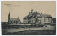 Kattowitz O-S. Kleistschule mit kath. Kirche
