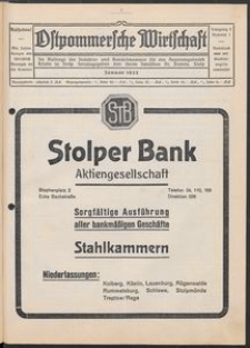 Ostpommersche Wirtschaft, Januar 1932, Nummer 1