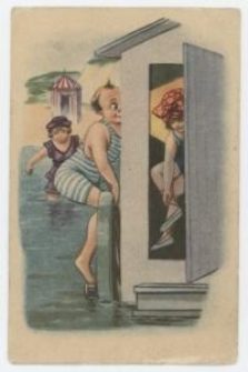 Poczt&oacute;wka graficzna plażowa, barwna