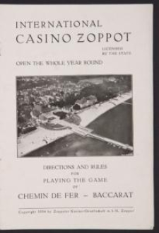 Broszura z kasyna sopockiego - instrukcja gry w bakarata