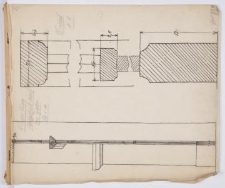 Szkicownik z rysunkami element&oacute;w architektonicznych i wyposażenia Domu Kuracyjnego w Sopocie i Katedry Oliwskiej