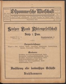 Ostpommersche Wirtschaft, September 1926, Nummer 3