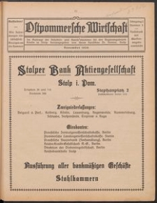 Ostpommersche Wirtschaft, November 1926, Nummer 5