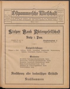 Ostpommersche Wirtschaft, Marz 1927, Nummer 2