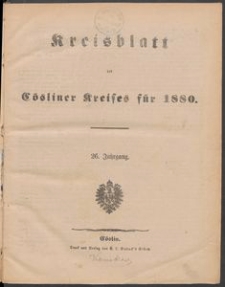 Kreisblatt des C&ouml;sliner Kreises 1880