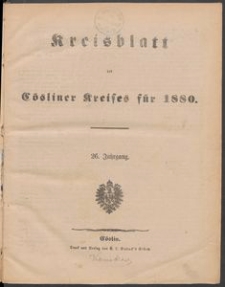 Kreisblatt des Cösliner Kreises 1880