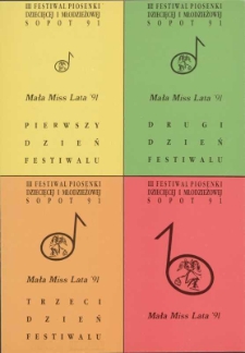 Bilety wstępu na III Festiwal Piosenki Dziecięcej i Młodzieżowej Sopot 91 "Mała Miss Lata &rsquo;91"