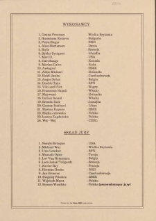 Werdykt jury XXIV Międzynarodowego Festiwalu Piosenki Sopot &rsquo;87