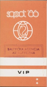 Sopot '86 VIP festival badge
