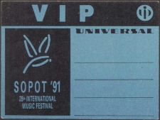 Identyfikator festiwalowy Sopot &rsquo;91 28th International Music Festival VIP