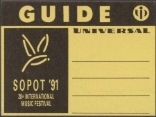 Identyfikator festiwalowy Sopot &rsquo;91 28th International Music Festival GUIDE