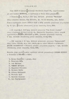 Spis wykonawc&oacute;w i skład Jury XXIV Międzynarodowego Festiwalu Piosenki Sopot '87
