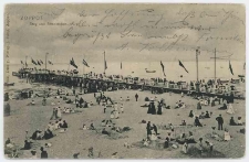 Poczt&oacute;wka, Zoppot Steg und Strandleben