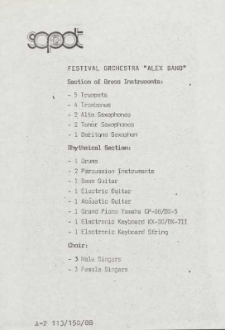 Quantitative composition of the festival orchestra and choir