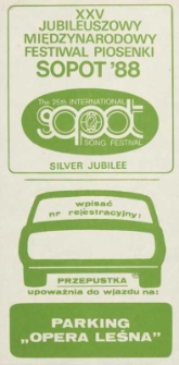 XXV Jubileuszowy Międzynarodowy Festiwal Piosenki Sopot &rsquo;88