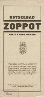 Broszurka Ostseebad Zoppot. Freie Stadt Danzig