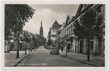 Poczt&oacute;wka fotograficzna, Zoppot. Seestrasse mit evangelisher Kirche