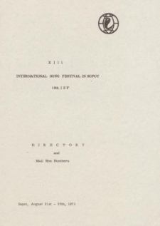 Informator festiwalowy XIII International Song Festival in Sopot 13 ISF 21