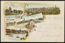 Stolp: Brama Młyńska i okolice, panorama, plaża i wejscie do portu w Ustce, rzeka i lewobrzeżne miasto