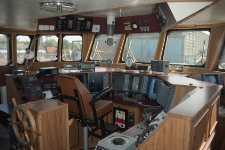 Statek B 295 GLOMFJORD - ster&oacute;wka oraz wyjście w morze