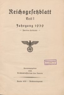Reichsgesetzblatt, Teil I