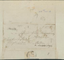 List napisany w Kartuzach 28.10.1849 r. do adresata w Matarni