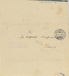 Przesyłka prawdopodobnie sądowa nadana z Kartuz w 1914 r.