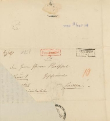 List nadany 3 stycznia 1859 r. w Kartuzach