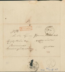 Przesyłka sądowa nadana w Kartuzach w 1863 r.