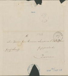 List nadany w Kartuzach w 1868 r.