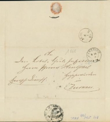 Przesyłka sądowa nadana w Kartuzach 8 października 1868 r.