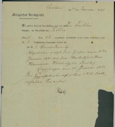 List nadany w Kartuzach 17 stycznia 1881 r.