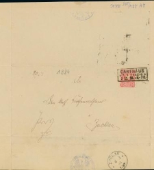 List nadany w Kartuzach 5 listopada 1884 r.