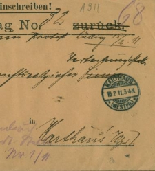 List nadany w Kartuzach 16 lutego 1911 r.