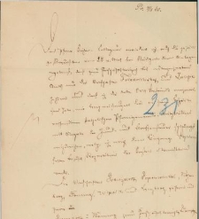 Przesyłka sądowa nadana w Kartuzach 2 sierpnia 1860 r. do osoby o nazwisku Kawiszewski mieszkającej w Mierzeszynie