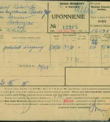 Upomnienie z Urzędu Skarbowego w Kartuzach z 13 stycznia 1936 r.